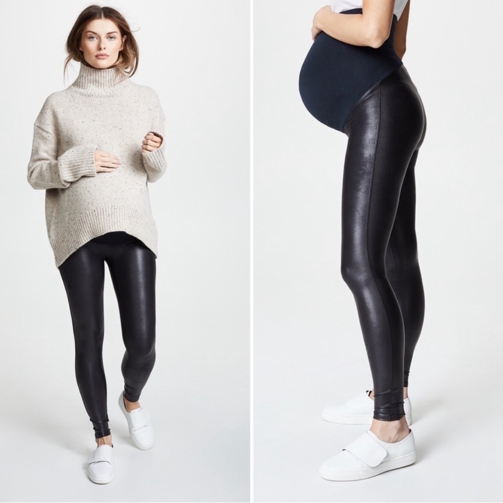 ▪️Spanx Maternity Mama Faux Leather Leggings Very Black 20201R